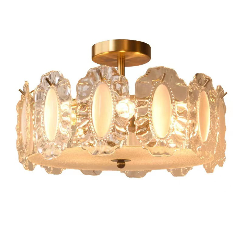 Modern Ceiling Light Simple Glass Flush Mount Light Fixture for Sitting Room