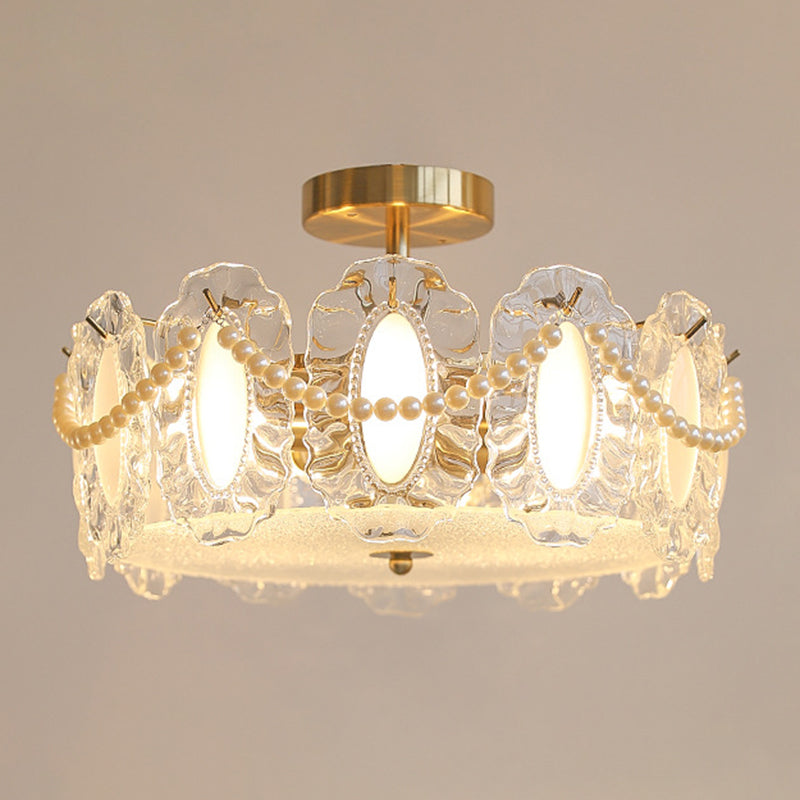 Modern Ceiling Light Simple Glass Flush Mount Light Fixture for Sitting Room
