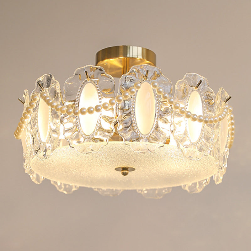 Modern Ceiling Light Simple Glass Flush Mount Light Fixture for Sitting Room