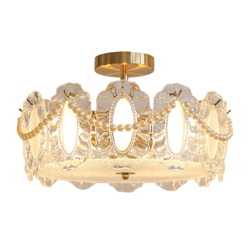 Modern Ceiling Light Simple Glass Flush Mount Light Fixture for Sitting Room