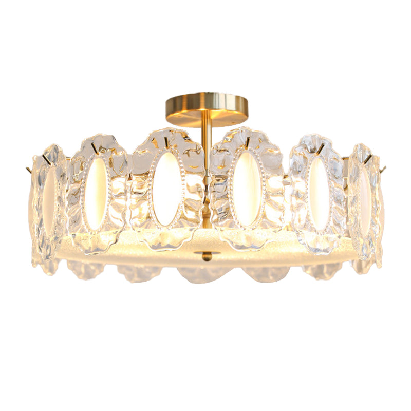 Modern Ceiling Light Simple Glass Flush Mount Light Fixture for Sitting Room
