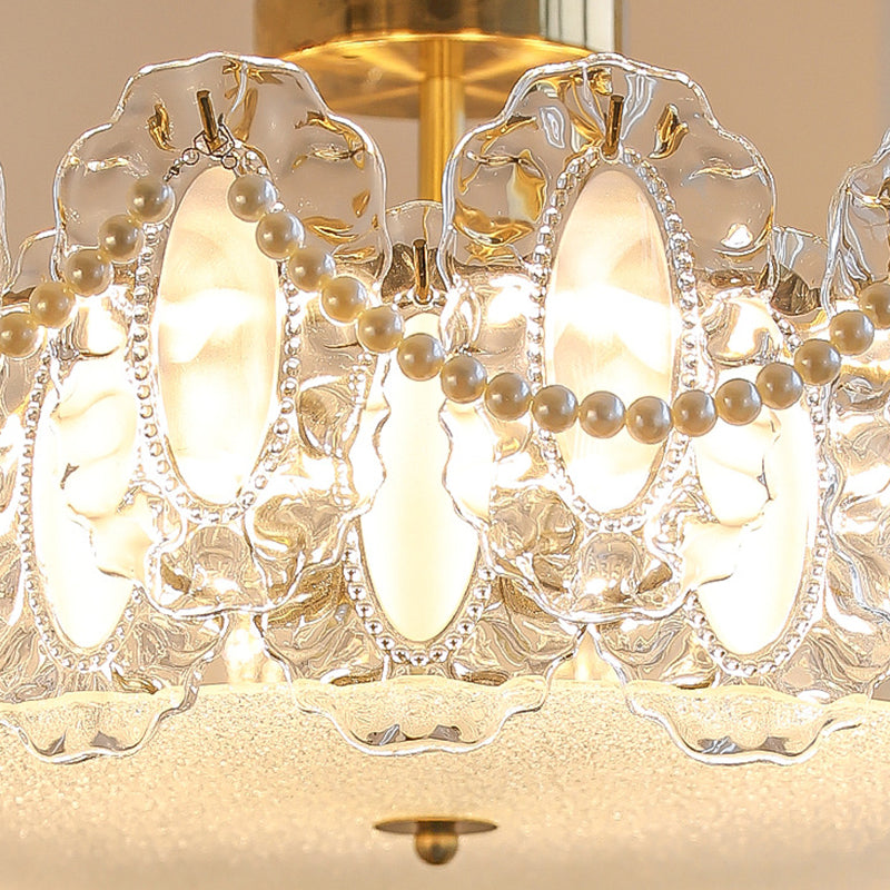 Modern Ceiling Light Simple Glass Flush Mount Light Fixture for Sitting Room