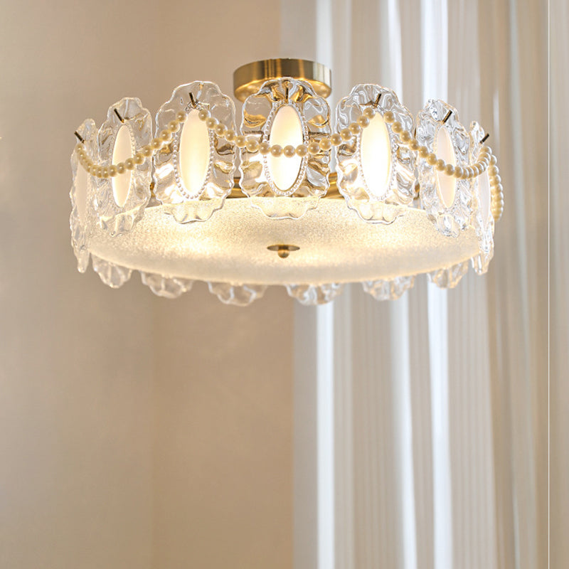 Modern Ceiling Light Simple Glass Flush Mount Light Fixture for Sitting Room