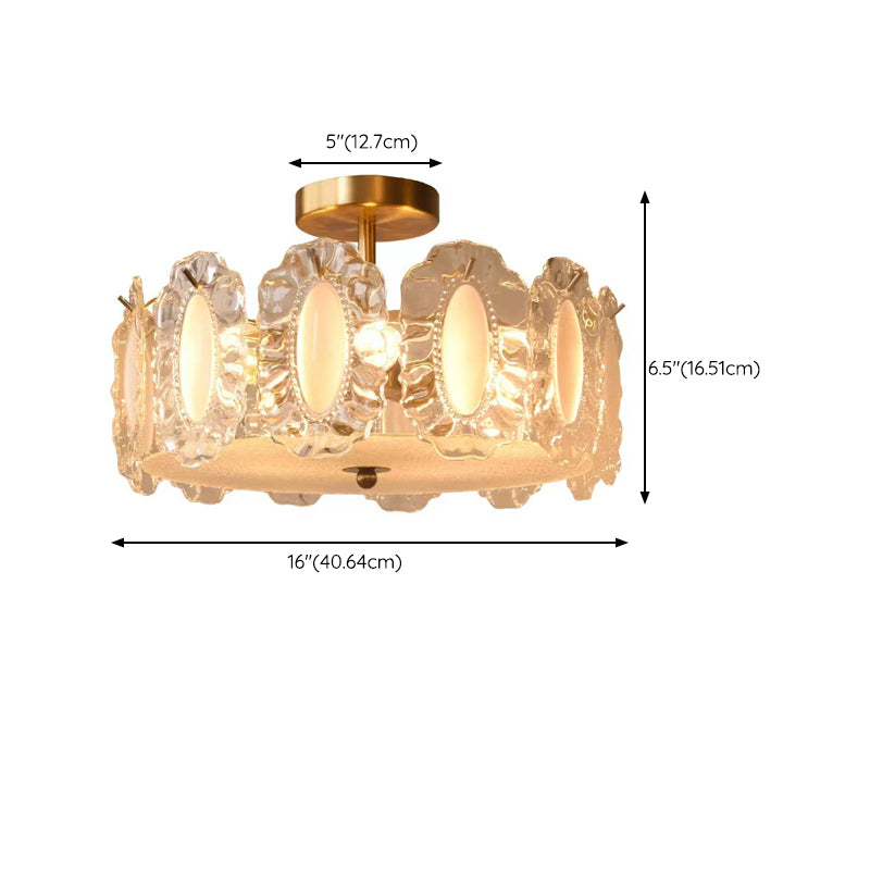 Modern Ceiling Light Simple Glass Flush Mount Light Fixture for Sitting Room
