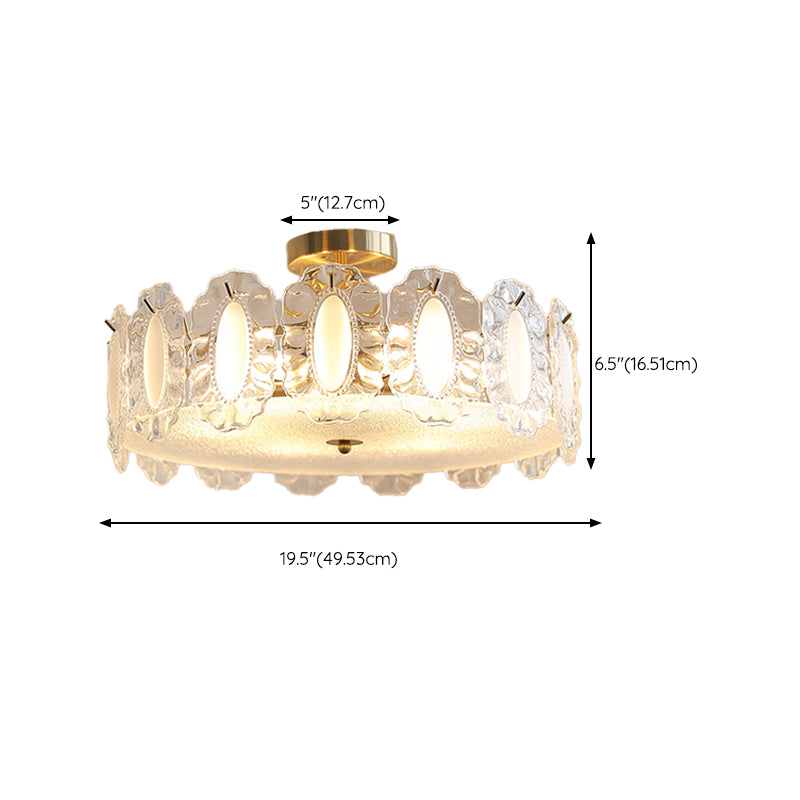 Modern Ceiling Light Simple Glass Flush Mount Light Fixture for Sitting Room