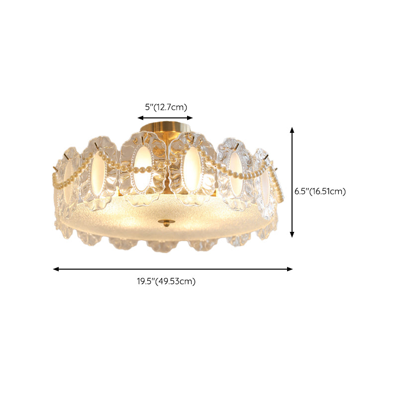 Modern Ceiling Light Simple Glass Flush Mount Light Fixture for Sitting Room
