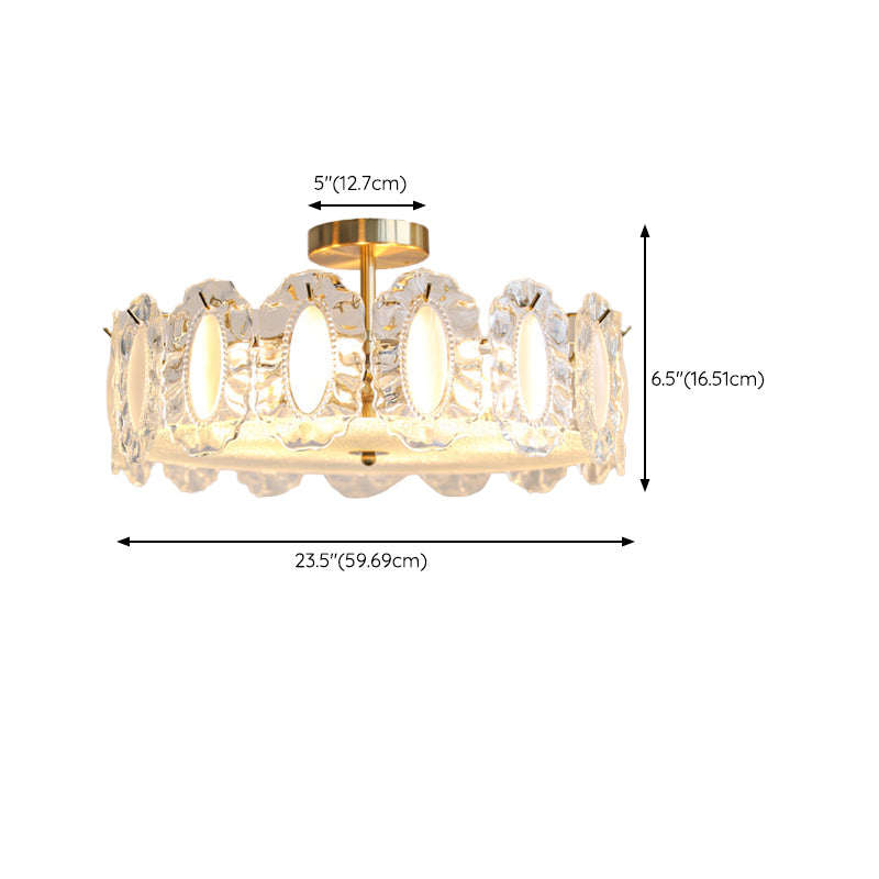 Modern Ceiling Light Simple Glass Flush Mount Light Fixture for Sitting Room