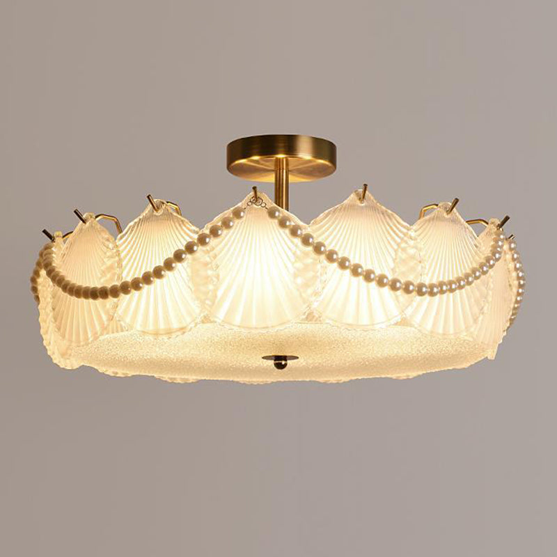 Nordic Glass Ceiling Light Creative Flush Mount Light Fixture for Sitting Room