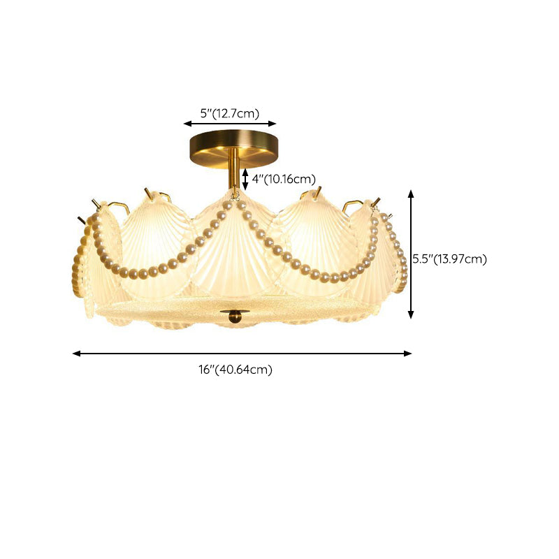 Nordic Glass Ceiling Light Creative Flush Mount Light Fixture for Sitting Room