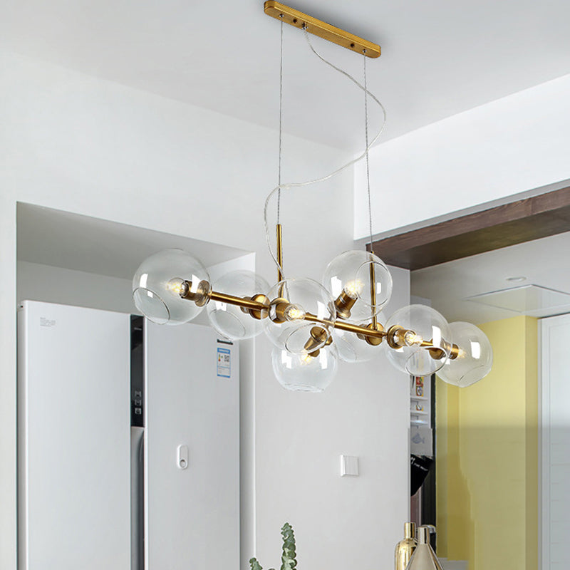 8-Lights Modernist Island Pendants Glass Pendant Lights for Dining Room