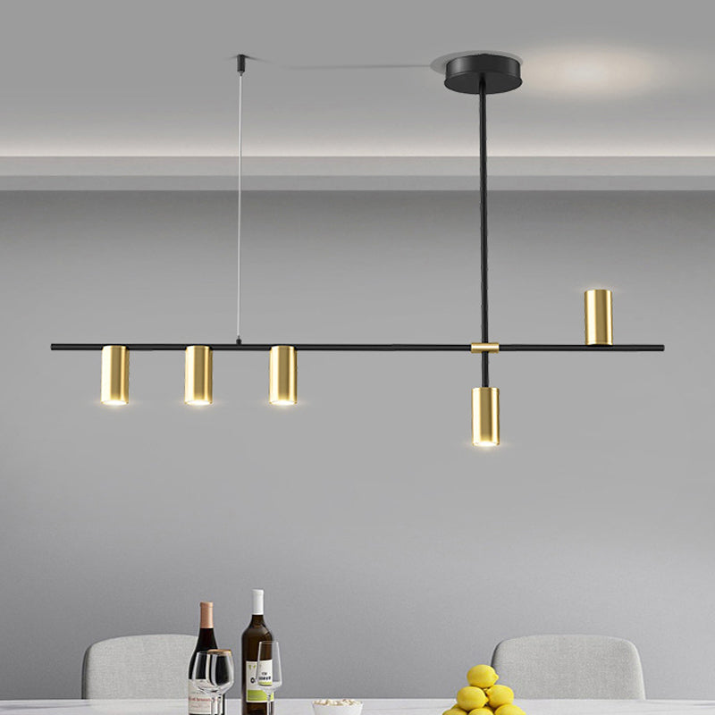 Modernist Cylinder Island Pendants Metal Pendant Lights for Dining Room