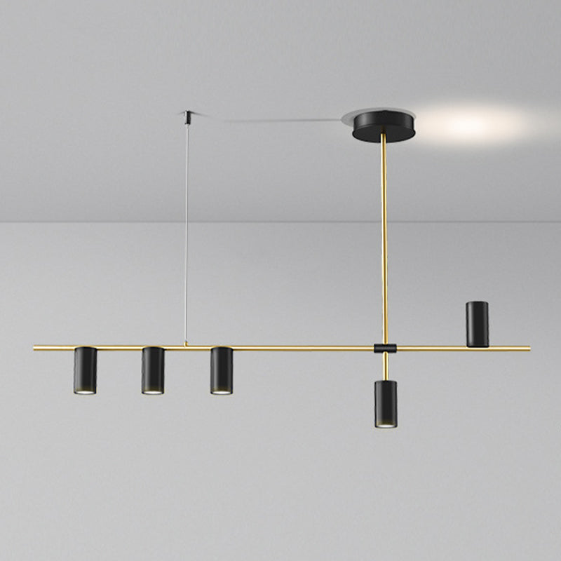 Modernist Cylinder Island Pendants Metal Pendant Lights for Dining Room