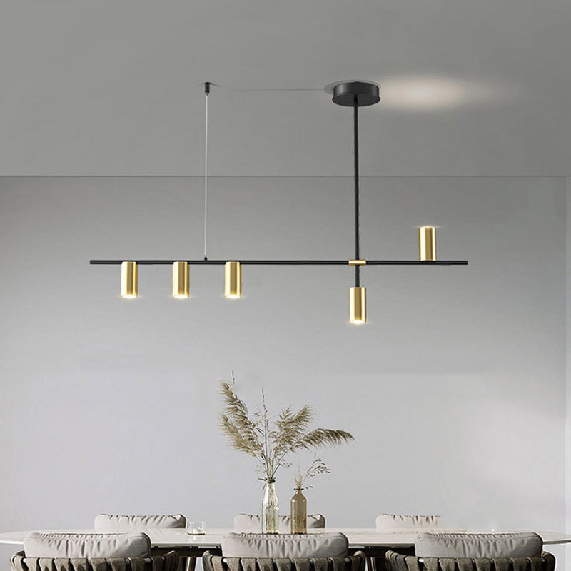 Modernist Cylinder Island Pendants Metal Pendant Lights for Dining Room
