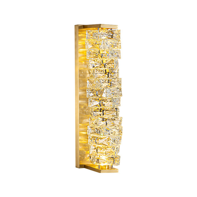 1-Light Geometric Sconce Light Fixture Modern Crystal Wall Light