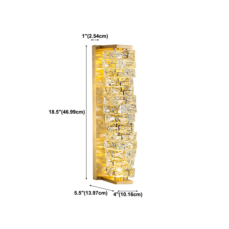 1-Light Geometric Sconce Light Fixture Modern Crystal Wall Light