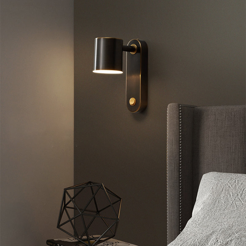 1-Light Adjustable Wall Light Modern Metal Wall Lights in Black