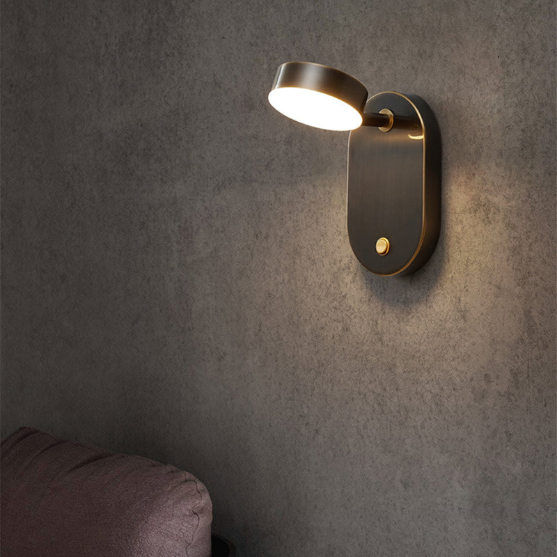 1-Light Adjustable Wall Light Modern Metal Wall Lights in Black