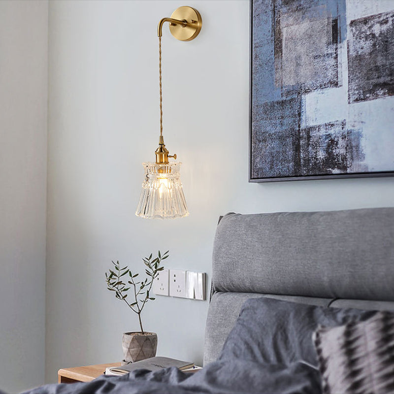 1-Light Wall Sconces Modern Glass Sconce Light Fixture for Bedroom