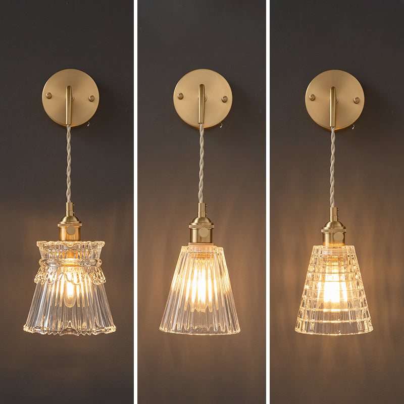 1-Light Wall Sconces Modern Glass Sconce Light Fixture for Bedroom