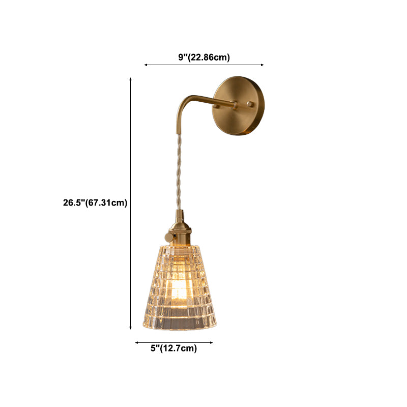 1-Light Wall Sconces Modern Glass Sconce Light Fixture for Bedroom