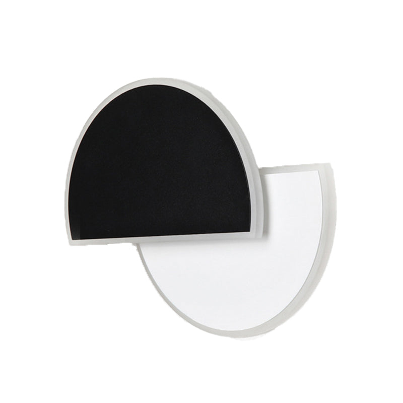 Semicircle Shape Wall Lamp Modern Style Acrylic 1 Light Sconce in White and Black