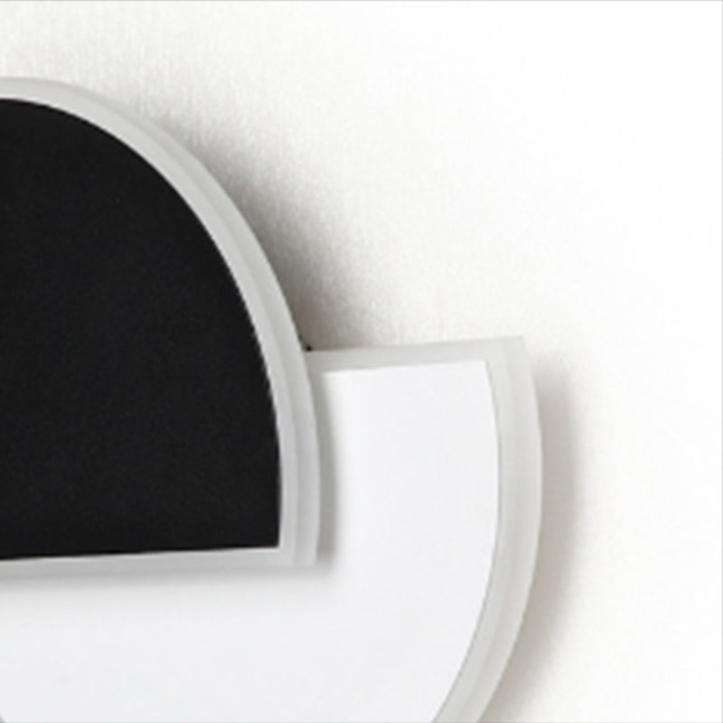 Semicircle Shape Wall Lamp Modern Style Acrylic 1 Light Sconce in White and Black