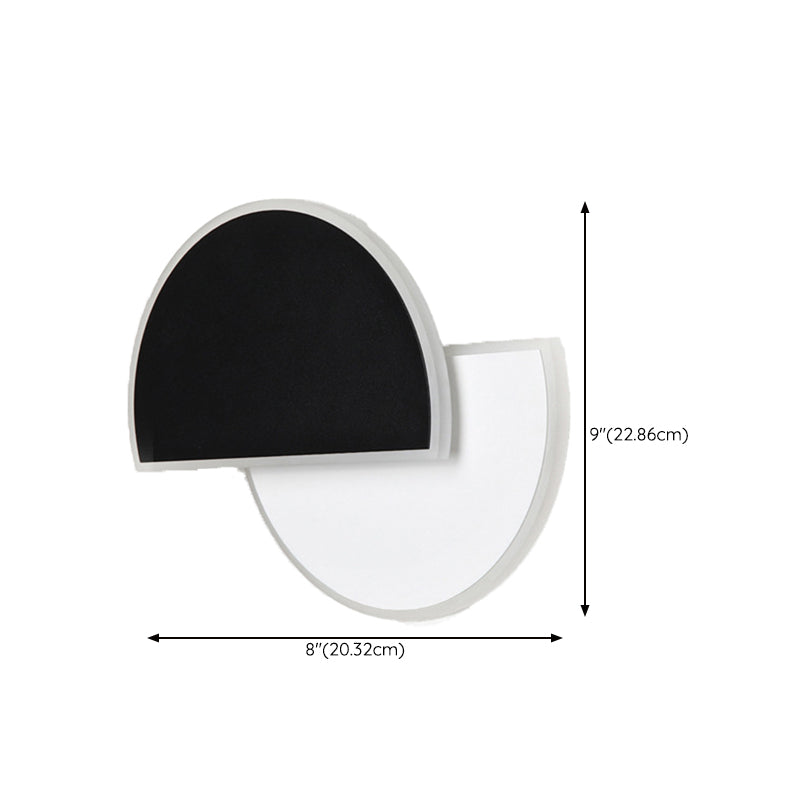 Semicircle Shape Wall Lamp Modern Style Acrylic 1 Light Sconce in White and Black