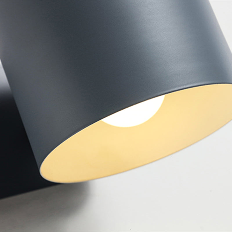 Nordic Style Iron Wall Light Cylinder Shape Rotatable Wall Lamp for Living Room