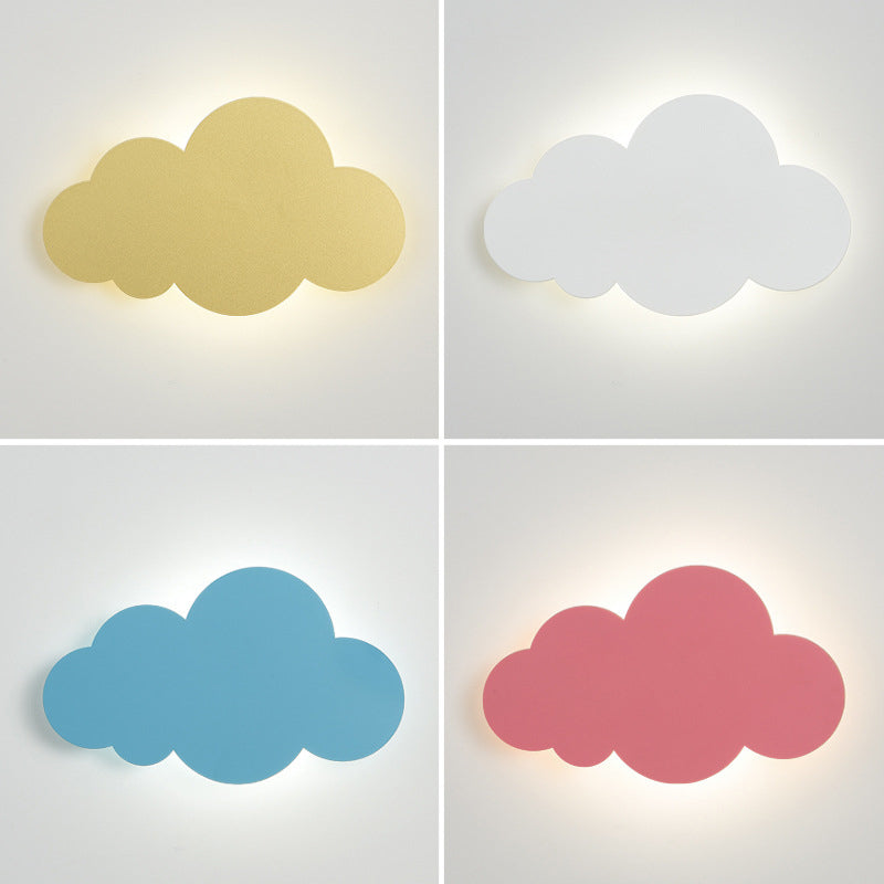 1-Light Cloud Sconce Light Kids Metal Sconce Light Fixture for Bedroom