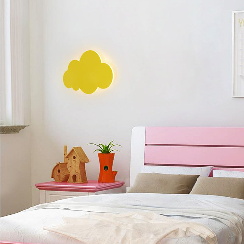 1-Light Cloud Sconce Light Kids Metal Sconce Light Fixture for Bedroom