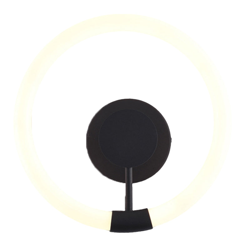 1-Light Round Sconce Light Fixture Modern Metal Wall Light for Bedroom