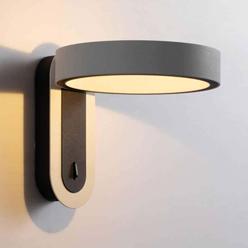 Nordic Style Aluminum Wall Light Circle Shape Rotatable Wall Lamp for Bedroom