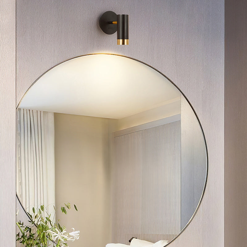 Nordic Style Iron Wall Light Cylinder Shape Rotatable Wall Lamp for Bedroom