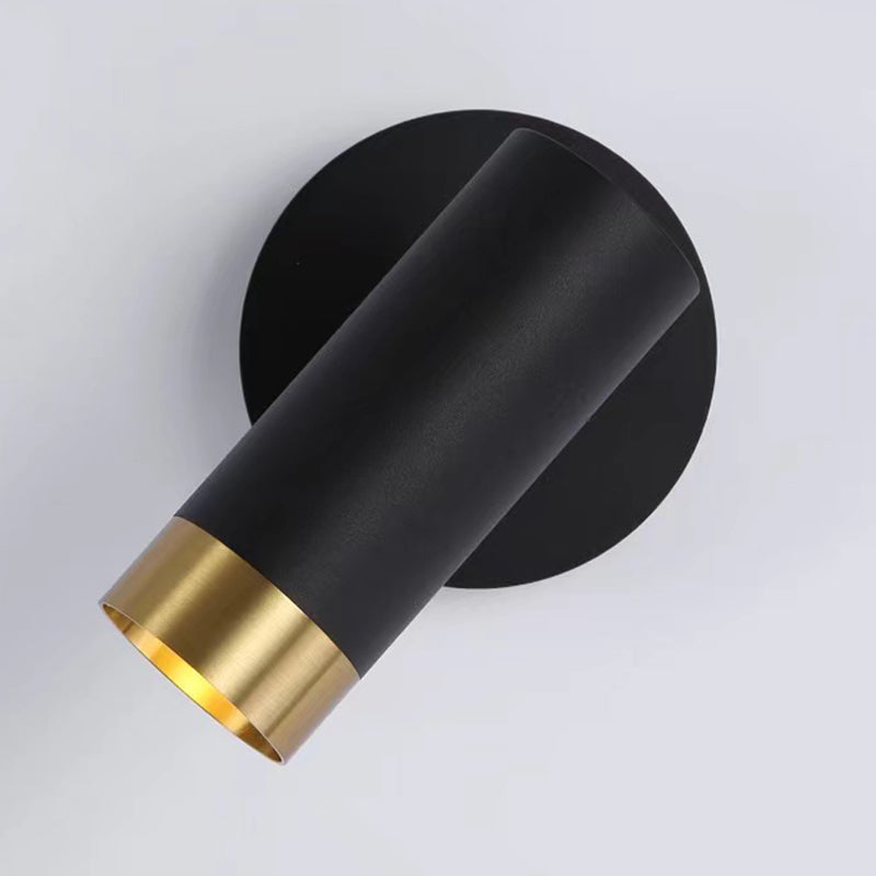 Nordic Style Iron Wall Light Cylinder Shape Rotatable Wall Lamp for Bedroom