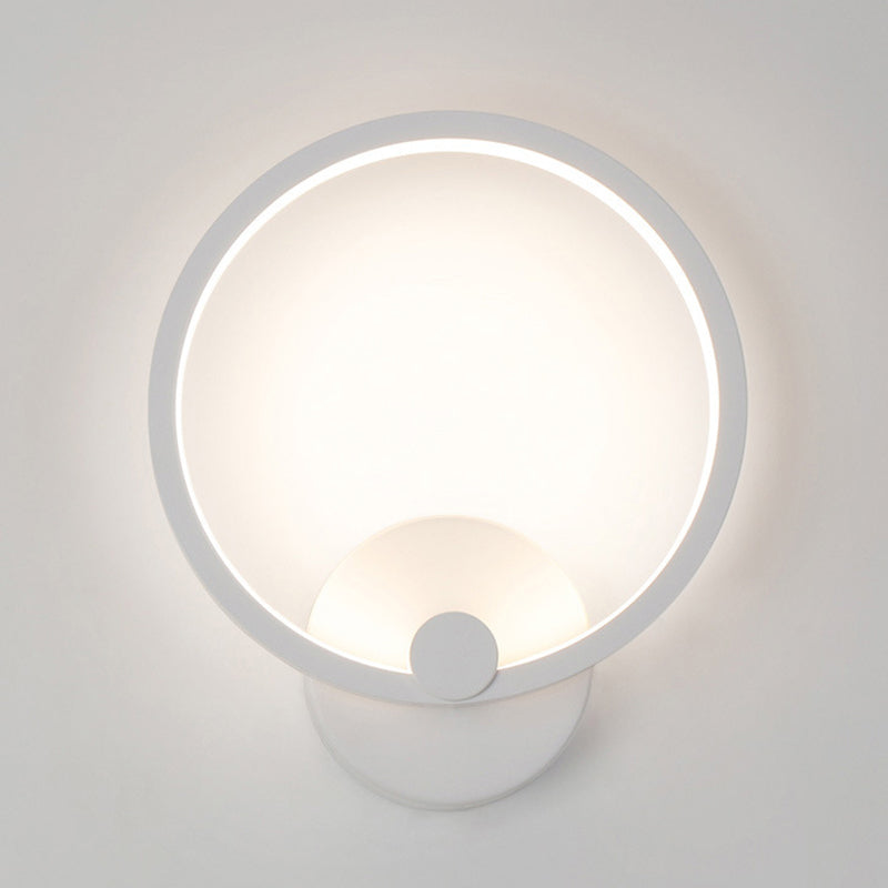 Round Shape Wall Lamp Modern Style Acrylic 1 Light Sconce in White