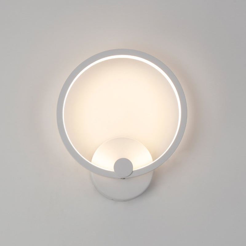 Round Shape Wall Lamp Modern Style Acrylic 1 Light Sconce in White