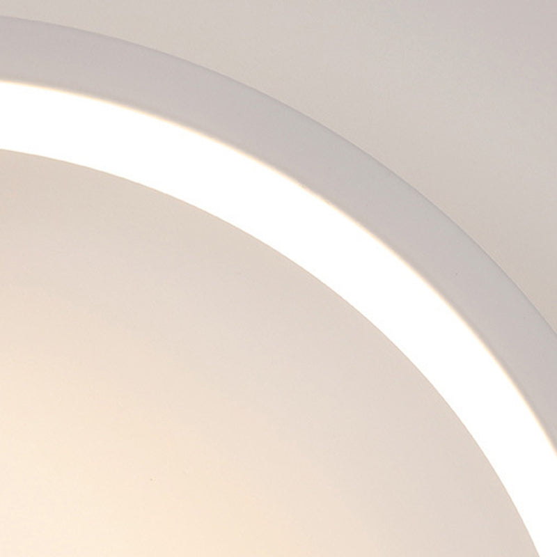 Round Shape Wall Lamp Modern Style Acrylic 1 Light Sconce in White