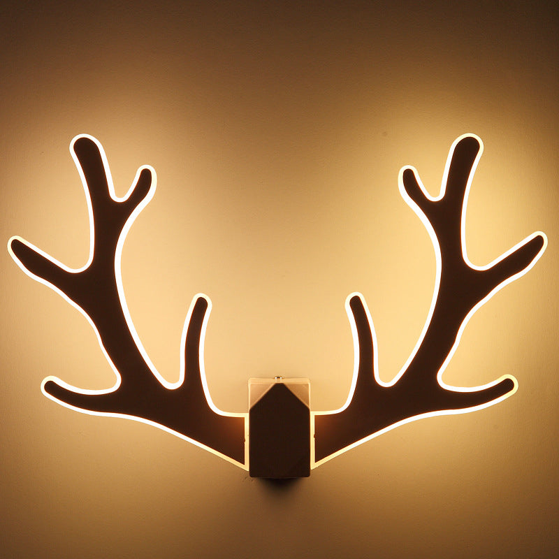 2-Light Antler Sconce Modern Metal Sconce Light Fixture for Bedroom