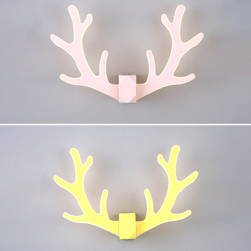 2-Light Antler Sconce Modern Metal Sconce Light Fixture for Bedroom