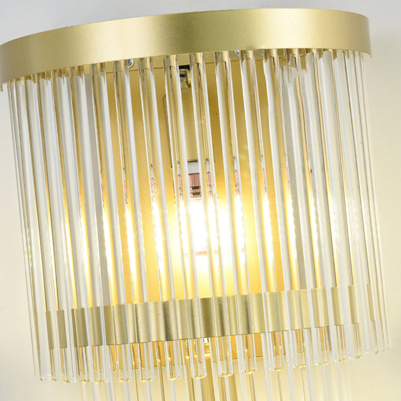 2-Light Geometric Sconce Light Fixture Modern Crystal Wall Light