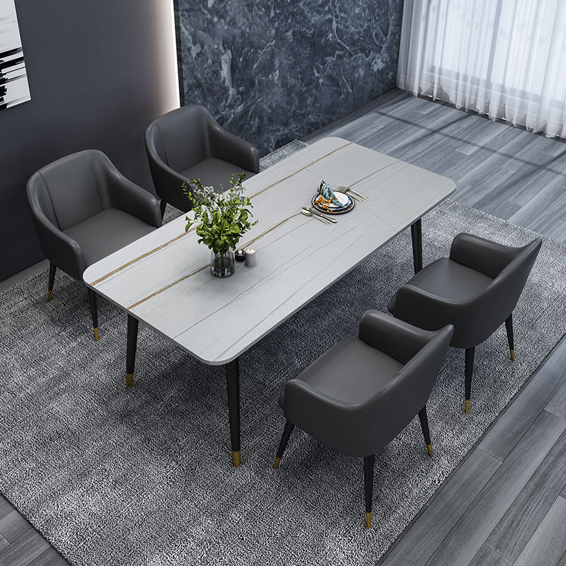 Modern 1/5/6/7 Pieces Dining Set Rectangle Stone Dining Table for Dining Room Kitchen