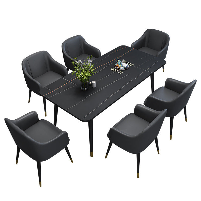 Modern 1/5/6/7 Pieces Dining Set Rectangle Stone Dining Table for Dining Room Kitchen