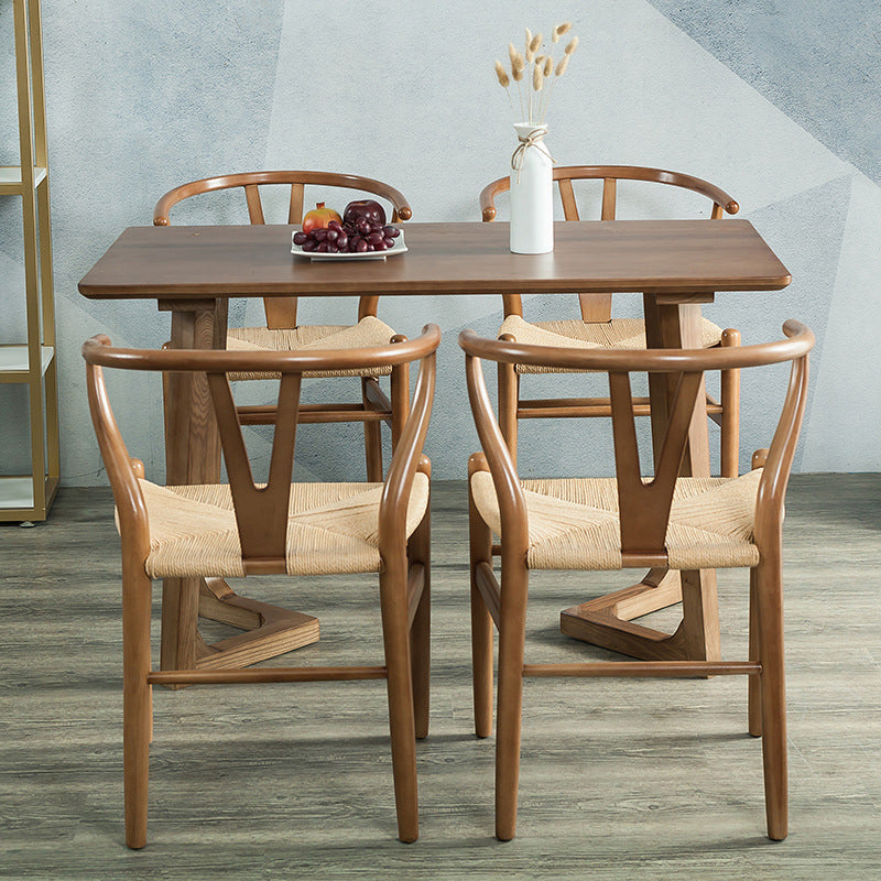 Nordic 1/2/5 Pieces Dining Set Round Wood Dining Table for Dining Room Kitchen