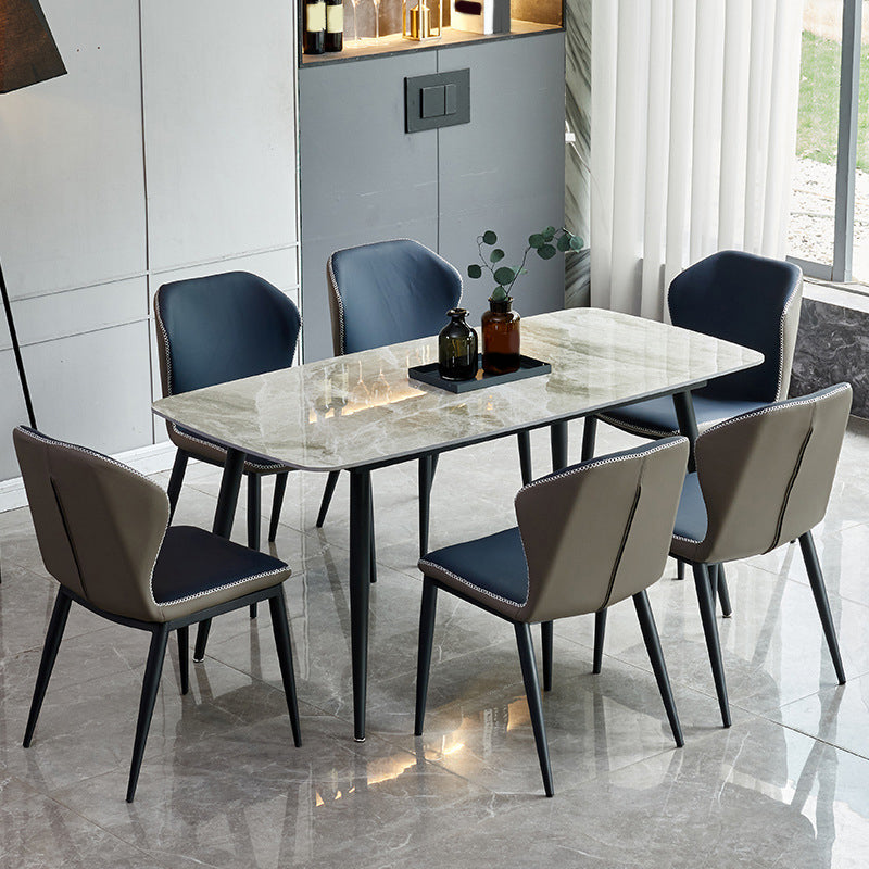1/2/5/7 Pieces Rectangle Dining Set Modern Sintered Stone Top Dinette Table Set