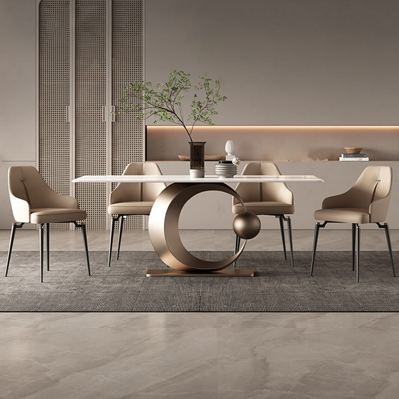 Glam Rectangle Table Set 1/2/5/7 Pieces Dining Set for Home Use