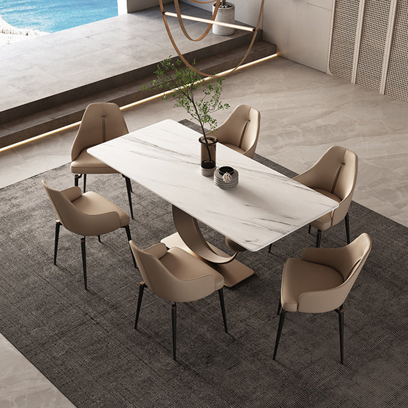 Glam Rectangle Table Set 1/2/5/7 Pieces Dining Set for Home Use