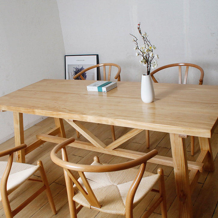 Modern 1/5 Pieces Dining Set Rectangle Pine Wood Dining Table for Dining Room Kitchen