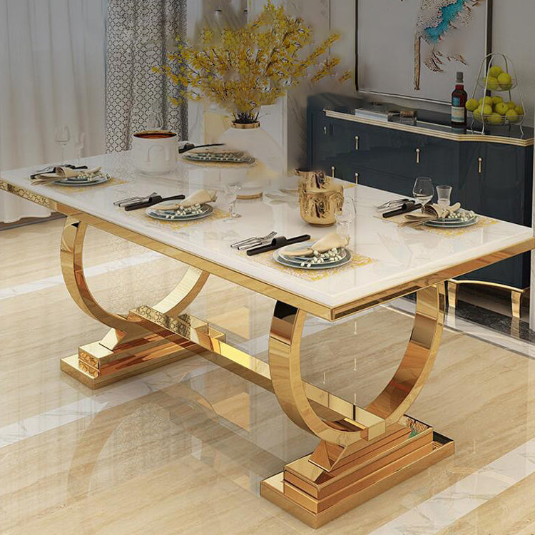 Modern Style Marble Dining Table Set White 1/4/5/6/7 Pieces Dining Set for Home Use