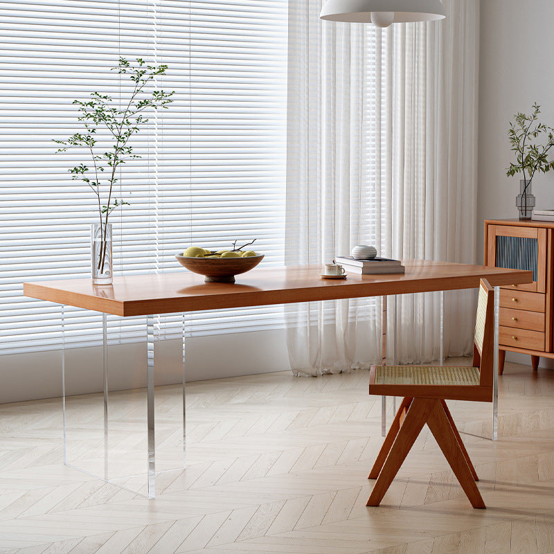 Modern 1/2/5 Pieces Dining Set Rectangle Pine Wood Dining Table for Dining Room Cafe