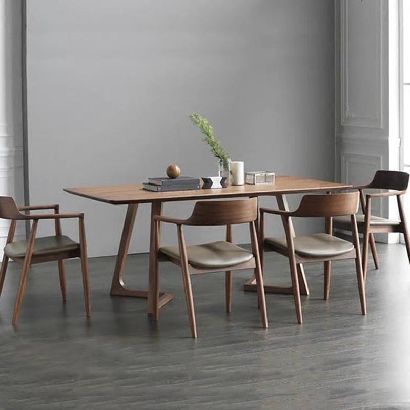 Industrial  1/5 Pieces Dining Set Rectangle Pine Wood Dining Table for Dining Room